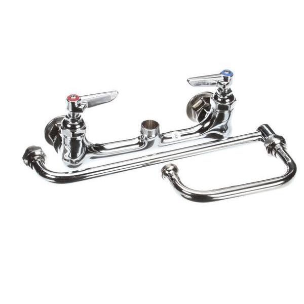 T&S Brass Double Pantry Faucet, Wall Mount, 8C/C, 18 Double J B-0265